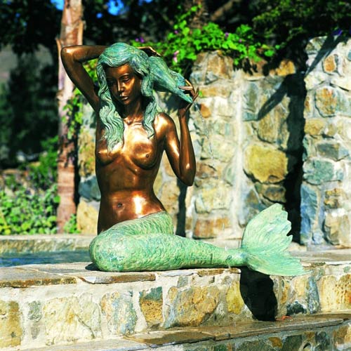 Mermaid bronze large water fountain from www.sealand.tv