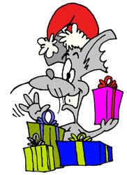 cat with corporate gifts
